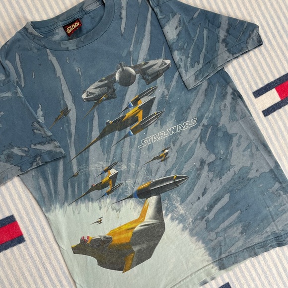 Vintage Star Wars Naboo Fighter Squadron tie dye short sleeve tee shirt - Picture 4 of 13